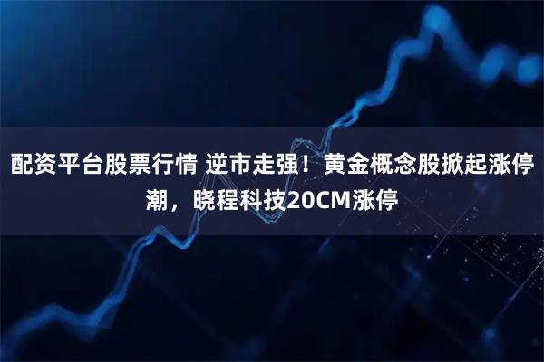 配资平台股票行情 逆市走强！黄金概念股掀起涨停潮，晓程科技20CM涨停